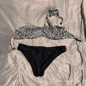 Black and White Cheetah Print Bikini